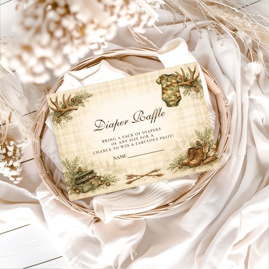 Little Hunter Woodland Keepsake Diapper Raffle エンクロージャーカード