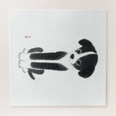 Little Ink Pup – White Challenge Edition ジグソーパズル (横)