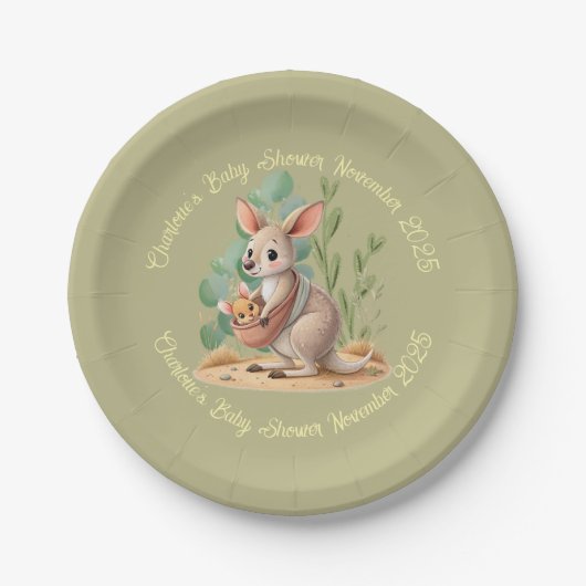 Little Joey Baby Shower Paper Plates ペーパープレート (正面)