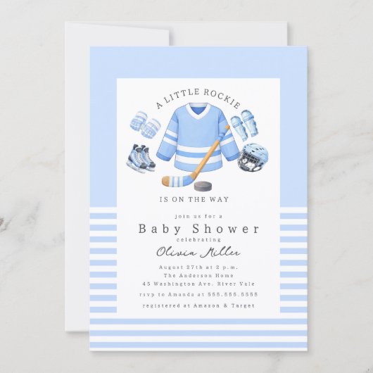 Little Kicker Soccer Baby Shower Invite 招待状 (正面)