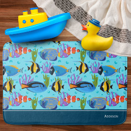 Little Kids Ocean Fish Pattern Bathroom バスマット