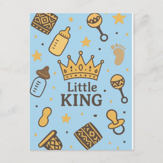 Little King Baby Shower 案内ポストカード (正面)