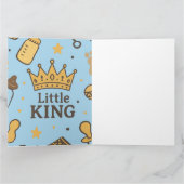 “Little King Baby Shower Banner – Blue & Gold Crow カード (内部)