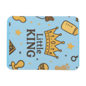 “Little King Baby Shower Banner – Blue & Gold Crow マグネット (横)
