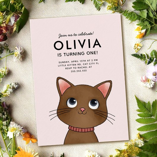 Little kitten birthday party 招待状