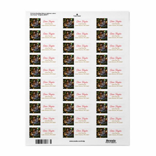 Little Kitten on Christmas Tree   ラベル (フルシート)