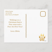 Little Kitten on Christmas Tree Personalized シーズンポストカード (裏面)