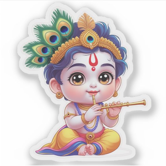 Little Krishna - Hindu God Sticker シール (正面)