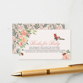 Little Lady Ladybug Roses Baby Shower Book Request エンクロージャーカード
