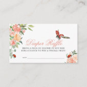Little Lady Ladybug Roses Diaper Raffle Ticket エンクロージャーカード (正面)