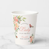 Little Lady Ladybug Roses Girl Baby Shower 紙コップ (裏面)