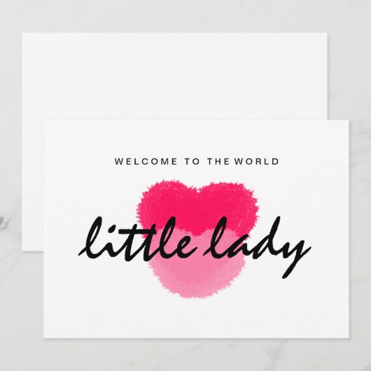 Little Lady New Baby Card (正面/裏面)