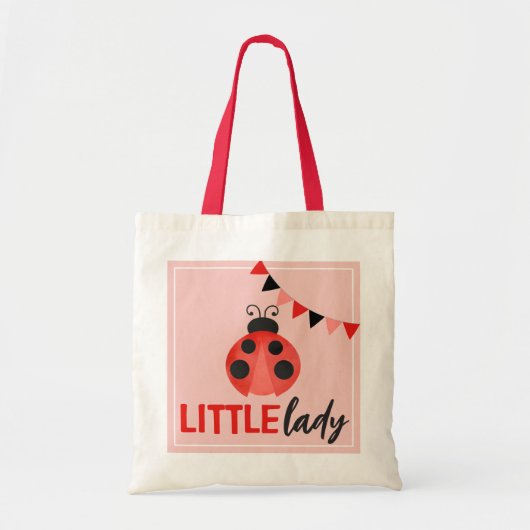 Little Lady Watercolor Ladybug Tote Bag トートバッグ (正面)