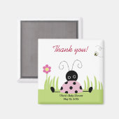 Little Ladybug （ピンク）赤ちゃんシャワー好きマグネット マグネット (正面/裏面)