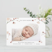 Little Ladybug Baby Girl Birth Announcement 招待状 (スタンド正面)