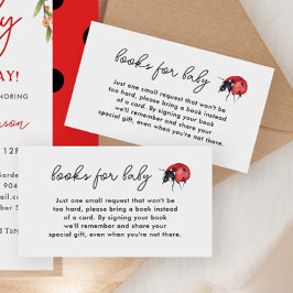 Little Ladybug Baby Shower Book Request Card エンクロージャーカード