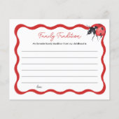 Little Ladybug Baby Shower Family Tradition Card (正面)