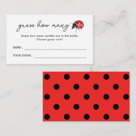 Little Ladybug Baby Shower Guess How Many Game エンクロージャーカード