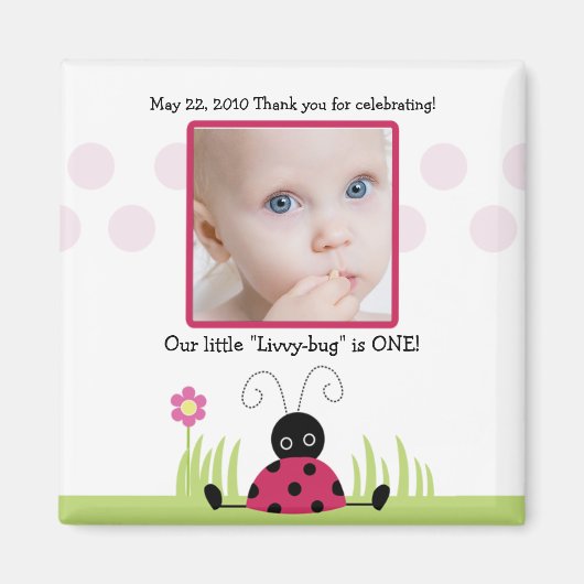 Little Ladybug Baby Shower / Magnet誕生日 マグネット (正面)