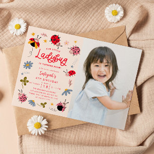 Little Ladybug Birthday Party写真 招待状