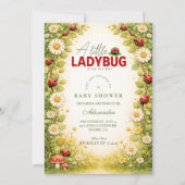 Little Ladybug Garden Baby Shower 招待状 (正面)