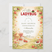 Little Ladybug Garden Baby Shower 招待状 (正面)