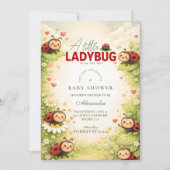Little Ladybug Garden Celebration Baby Shower 招待状 (正面)