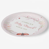 Little Ladybug Garden Girl Baby Shower ペーパープレート (アングル)