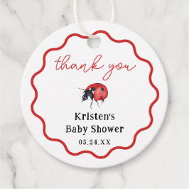 Little Ladybug Girl Baby Shower Thanks Beying Visi フェイバータグ