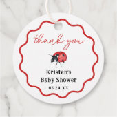 Little Ladybug Girl Baby Shower Thanks Beying Visi フェイバータグ (裏面)