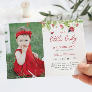 Little Ladybug Girl Birthday Party写真 招待状