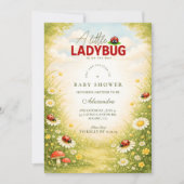 Little Ladybug Meadow Celebration Baby Shower 招待状 (正面)