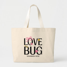 Little Ladybug Pink Girl Baby Shower  ラージトートバッグ