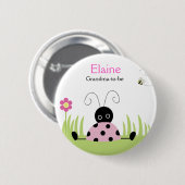 Little Ladybug Pink NAMEタグボタンパーソナライズされた 缶バッジ (正面&裏面)