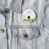 Little Ladybug Pink NAMEタグボタンパーソナライズされた 缶バッジ (インサイチュ)