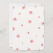 Little Ladybug Red Bow Floral Baby Shower 招待状 (裏面)