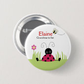 Little Ladybug Red NAMEタグボタパーソナライズされたン 缶バッジ (正面&裏面)