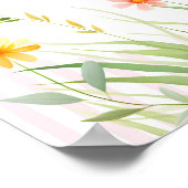 Little Ladybug Wildflower Baby Shower Welcome ポスター (角)