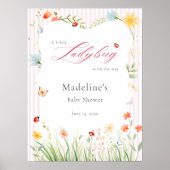 Little Ladybug Wildflower Baby Shower Welcome ポスター (正面)