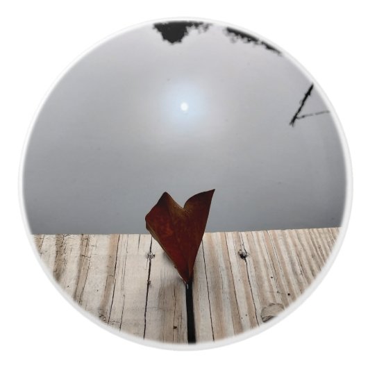 Little Lake Heart Love Leaf セラミックノブ (正面)