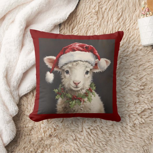 LITTLE LAMB CHRISTMAS PILLOW クッション (ブランケット)
