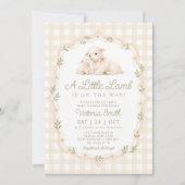 Little Lamb Gender Neutral Baby Shower 招待状 (正面)
