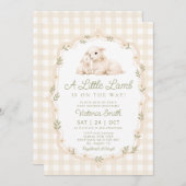 Little Lamb Gender Neutral Baby Shower 招待状 (正面/裏面)