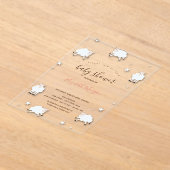 Little Lamb Sheeps Cloud Stars Baby Shower  アクリル招待状 (レイダウン)
