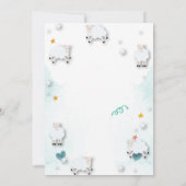 Little Lamb Sheeps Cloud Stars Baby Shower  招待状 (裏面)