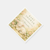 Little Lamb Wildflower Frame Baby Shower スタンダードカクテルナプキン (角)