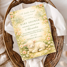 Little Lamb Wildflower Frame Baby Shower