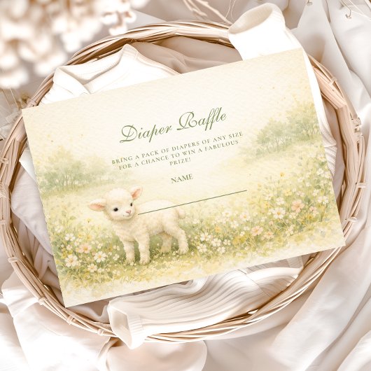 Little Lamb Wildflower Frame Diapper Raffle エンクロージャーカード