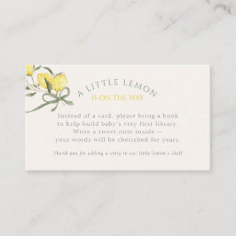 Little Lemon Sage Bow Book for a Baby Shower エンクロージャーカード