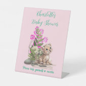 Little Leopard Baby Shower Snack Sign 台座サイン (正面)